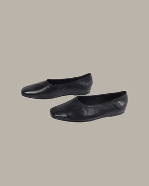 Cecilia Square-Toe Leather Flats