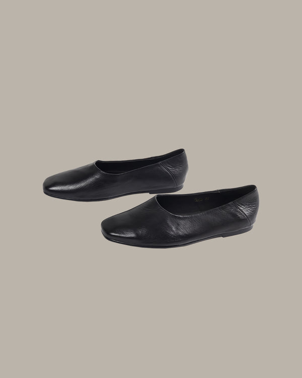 Cecilia Square-Toe Leather Flats