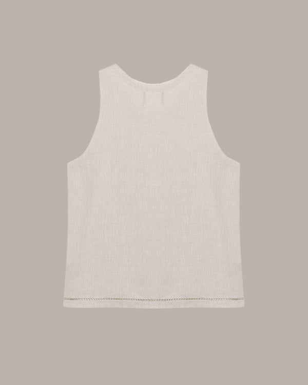 White tank top on a beige background