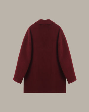 戗驳领中长款大衣