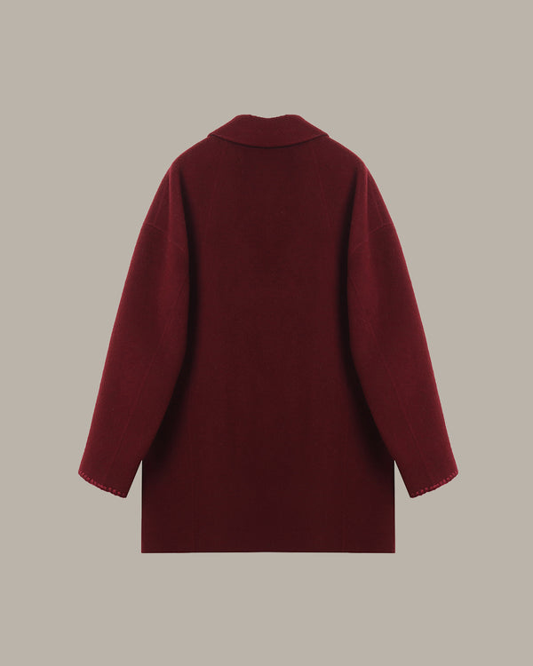 戗驳领中长款大衣