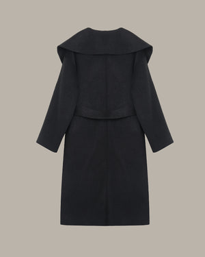 Long Wool Overcoat With Belt