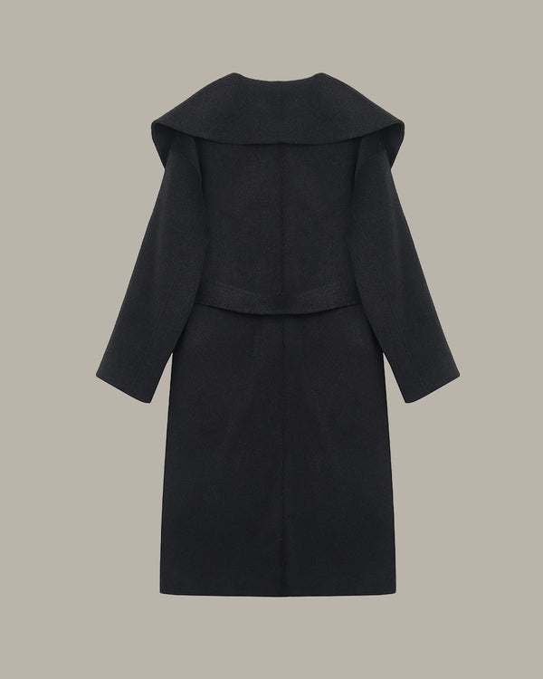 Long Wool Overcoat With Belt