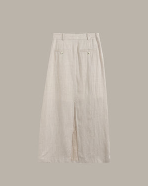 Light beige pants on a plain background