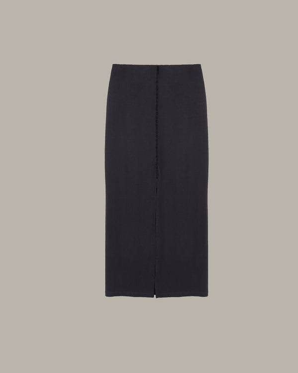 dark gray pencil skirt on a beige background