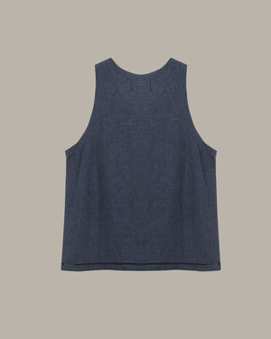 Blue tank top on a beige background