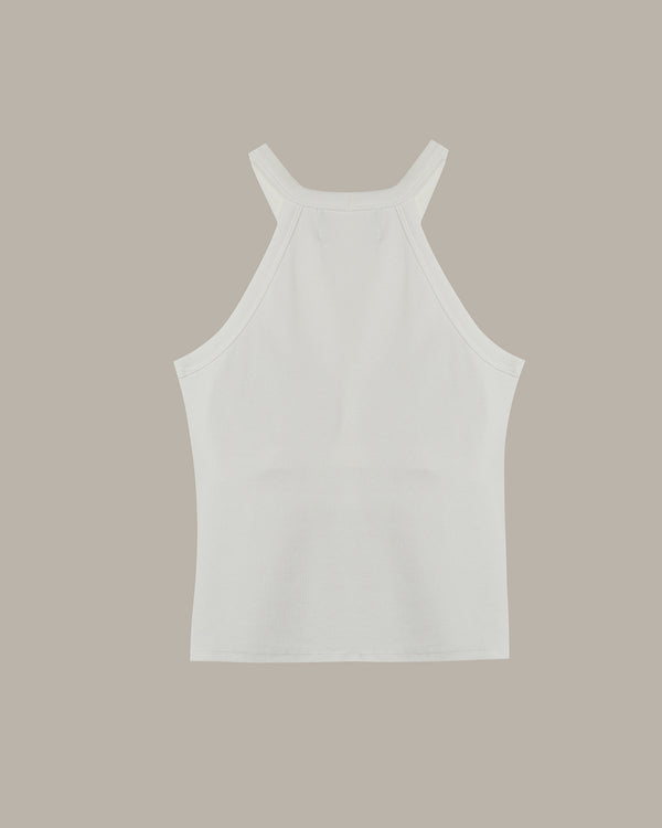 White tank top on a beige background