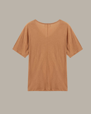 Brown t-shirt on a beige background