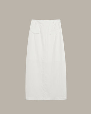 White skirt on a beige background