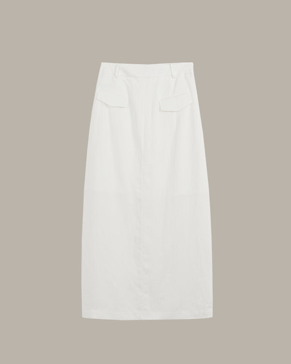 White skirt on a beige background