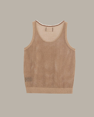 Contrast Trim Mesh Knit Tank Top