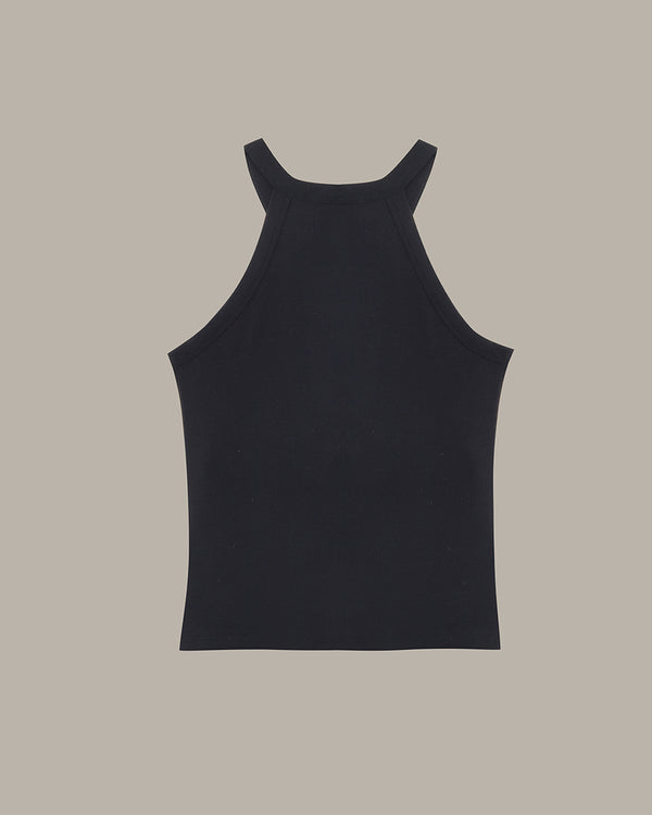 Black tank top on a beige background