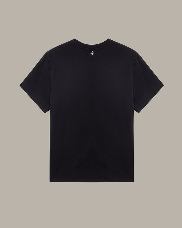Black t-shirt on a beige background
