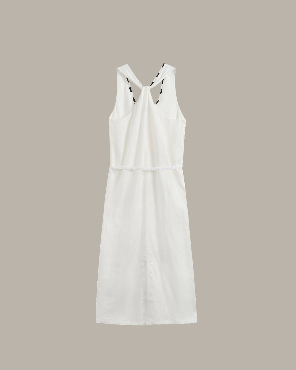 Detailed Neckline Midi Dress