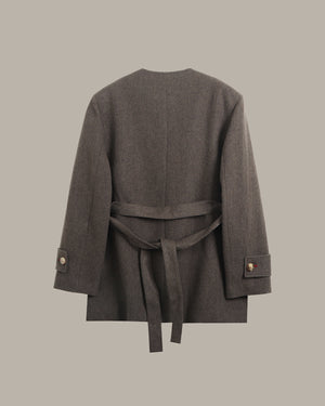 V-Neck Merino Wool Coat