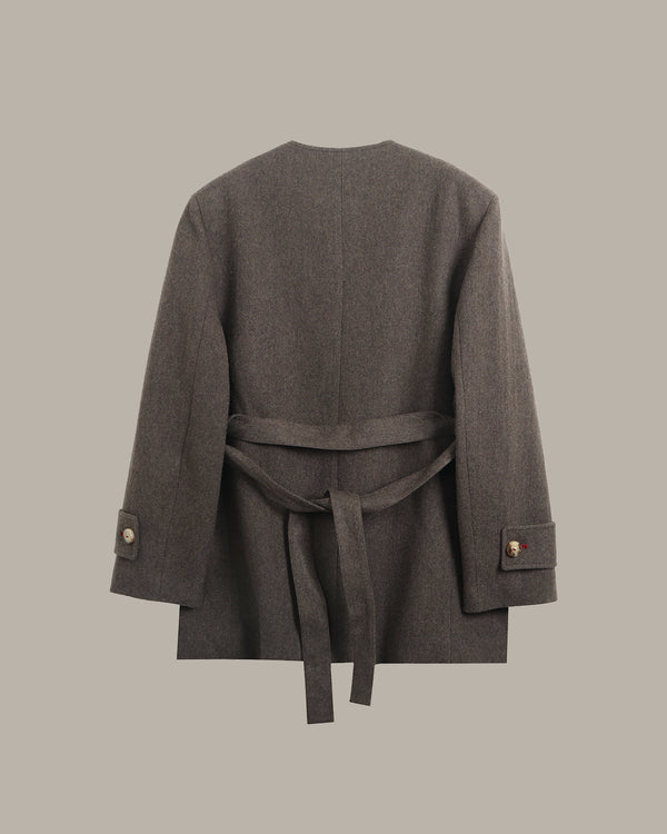 V-Neck Merino Wool Coat