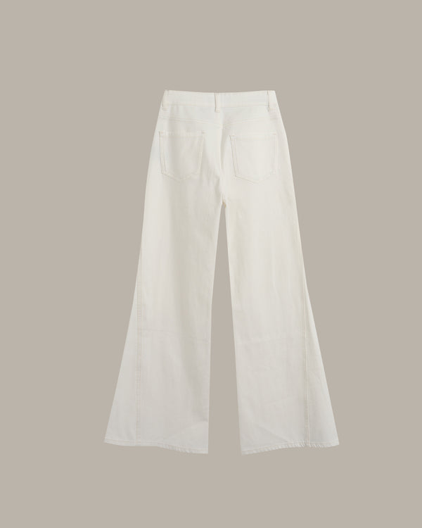 Braided Stitch Detail Flared Jeans