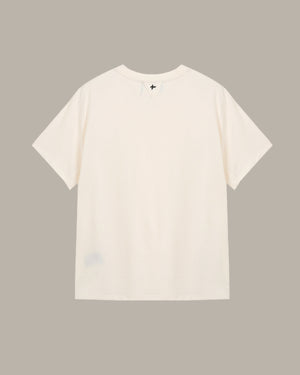 White t-shirt on a light gray background