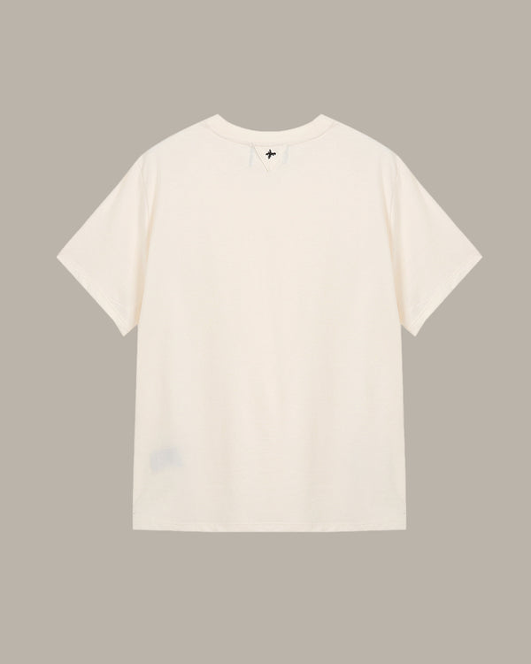 White t-shirt on a light gray background