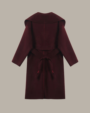 Long Wool Overcoat With Belt