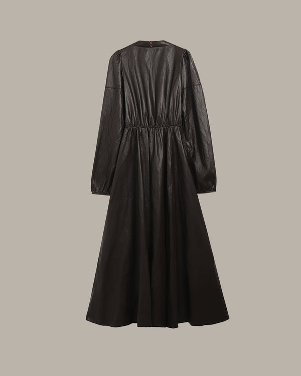 High Slit Leather Maxi Dress