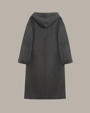 Two-Piece Zip-Up Hooded Overcoat