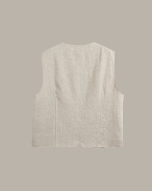 100% Linen Stitched Vest