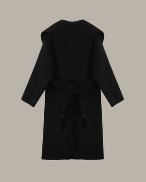Long Wool Overcoat With Belt