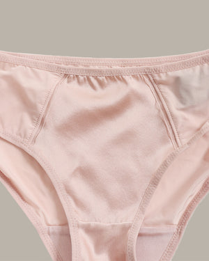 Close-up of a pink women's underwear on a neutral background