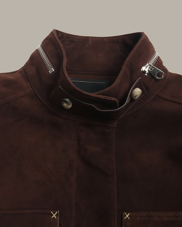 100% Suede Flap-Pocket Jacket