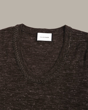 裝飾領口針織上衣