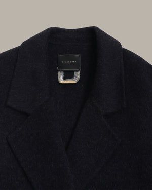 戗驳领中长款大衣