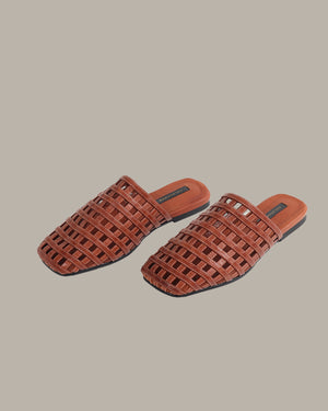 Cara Leather Woven Mules