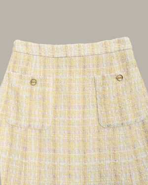 Plaid Tweed Skirt