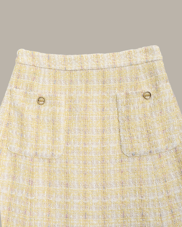 Plaid Tweed Skirt