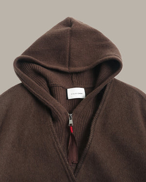Two-Piece Zip-Up Hooded Overcoat
