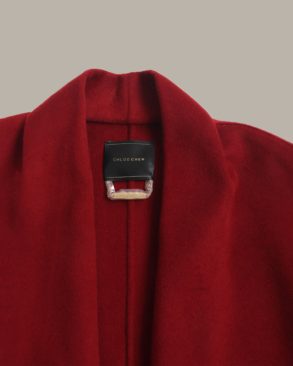 Long Wool Coat With Belt