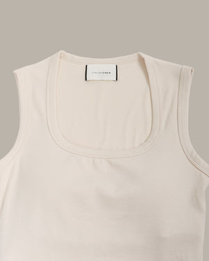 Heart Embroidery Ribbed Knit Tank Top
