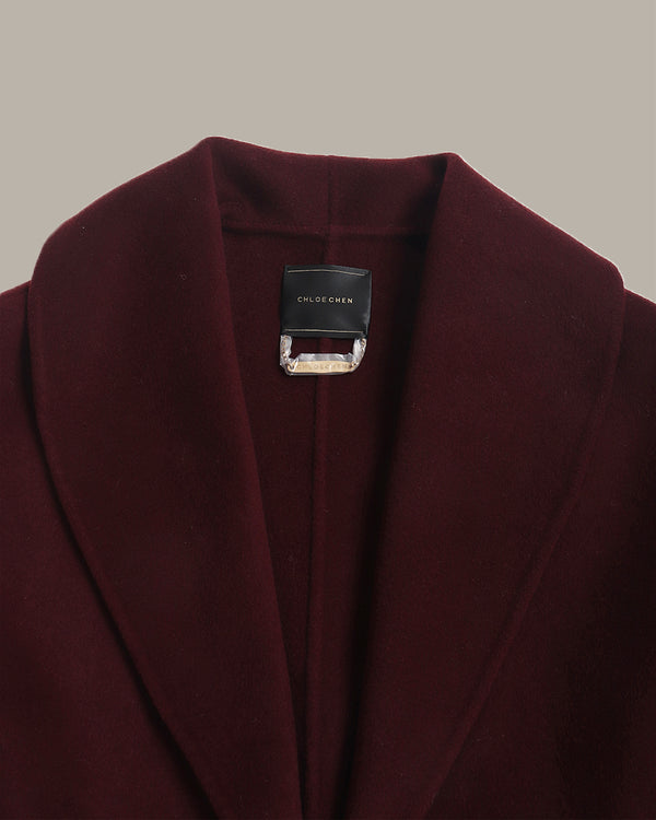 Long Wool Overcoat With Belt