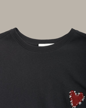 Heart-Embroidered Everyday Tee