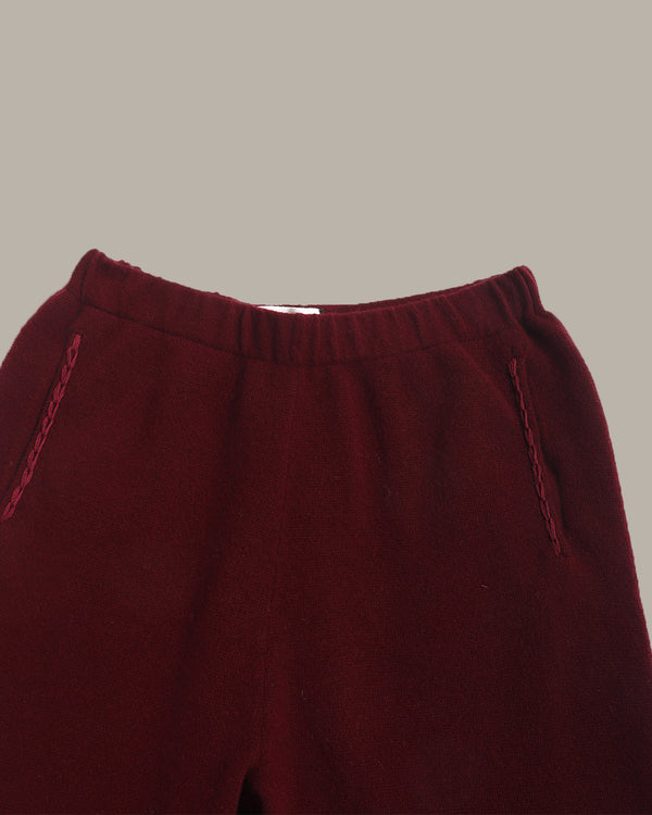 羊绒阔腿针织裤