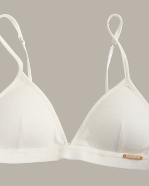 White bra on a gray background