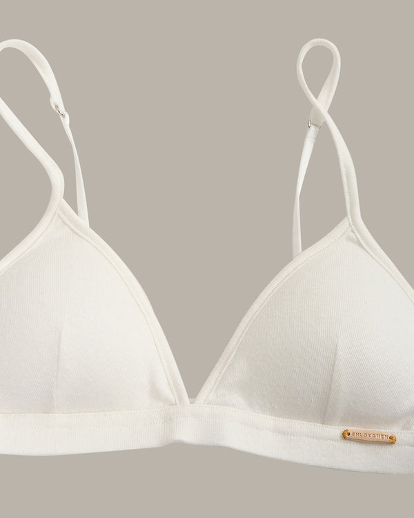 White bra on a gray background