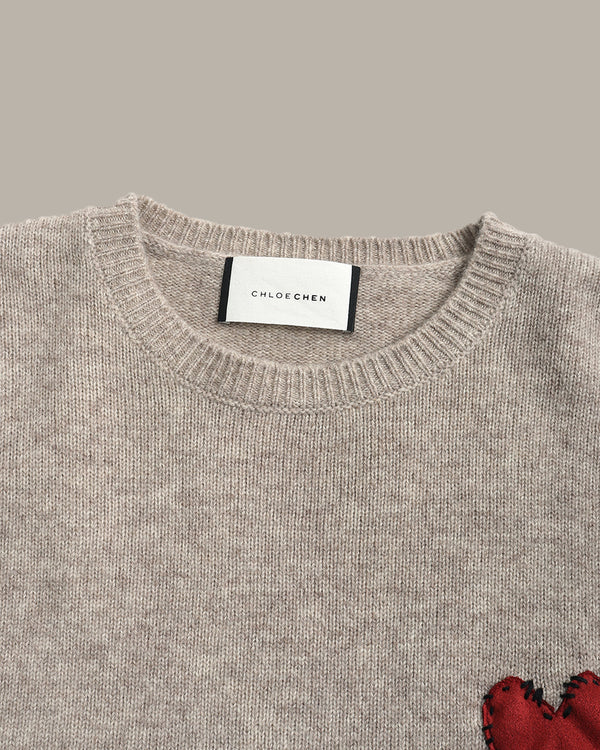 Heart Patch Wool Jumper
