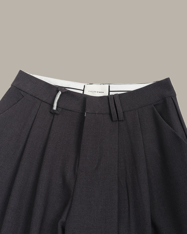 High Waisted Wide Leg Tailored Trousers