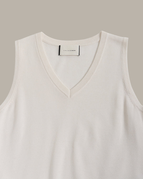 V-Neck Knit Tank Top