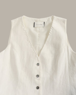 Stitched Detail Linen Vest