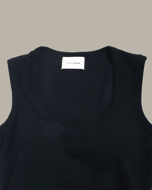 Heart Embroidery Ribbed Knit Tank Top