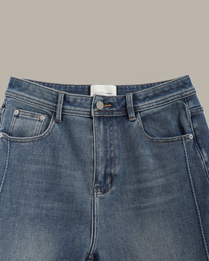 Heart Embroidered Flared Jeans