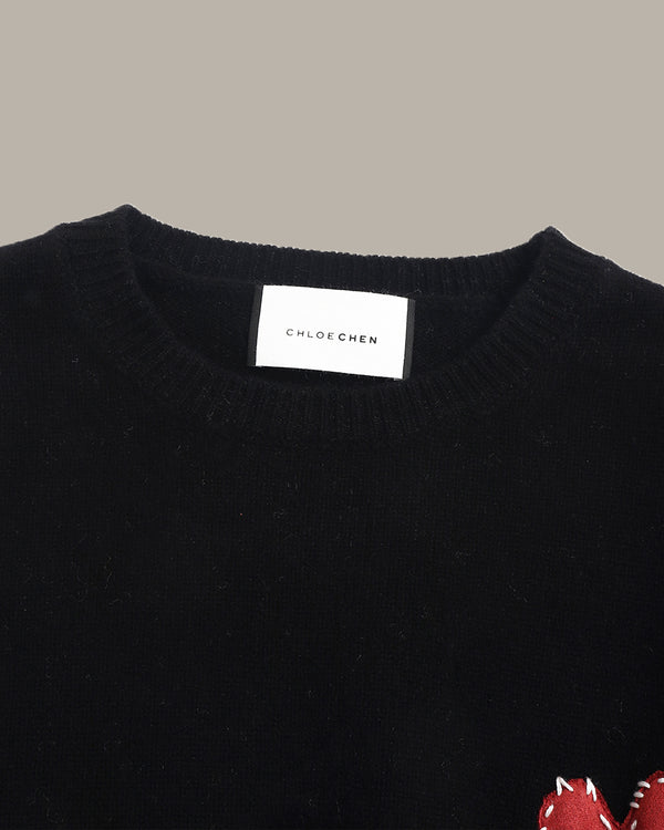 Heart Patch Wool Jumper